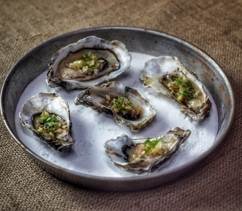 Flamed Oysters