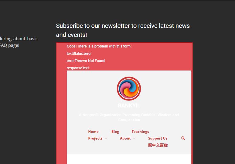 Here is the screenshot after you try to subscribe.