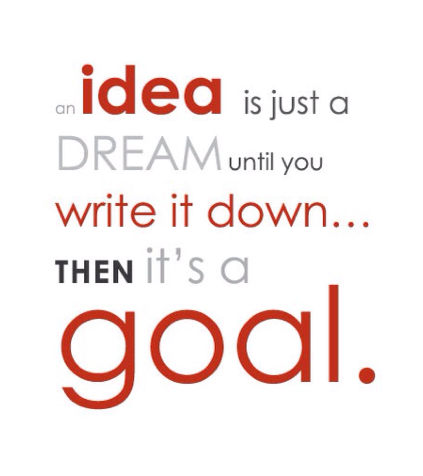 Write Down Goals