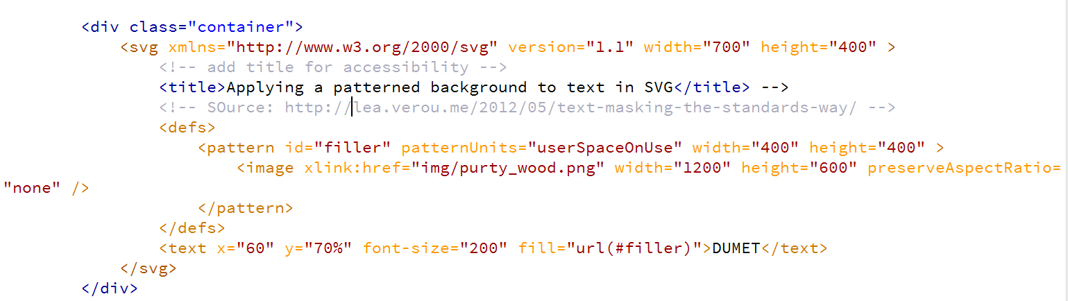 Svg patterns behave significantly differently than css background images when filling equivalent shapes. Membuat Tekstur Text Pattern Fill Menggunakan Svg Kursus Web Design Private Online 1 On 1 Dumet School