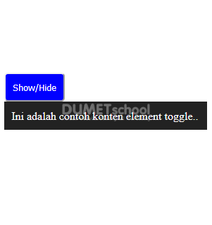 Cara Menampilkan Dan Menyembunyikan Element Dengan JavaScript - Kursus Web  Design Private Online 1 on 1‎ | Dumet School