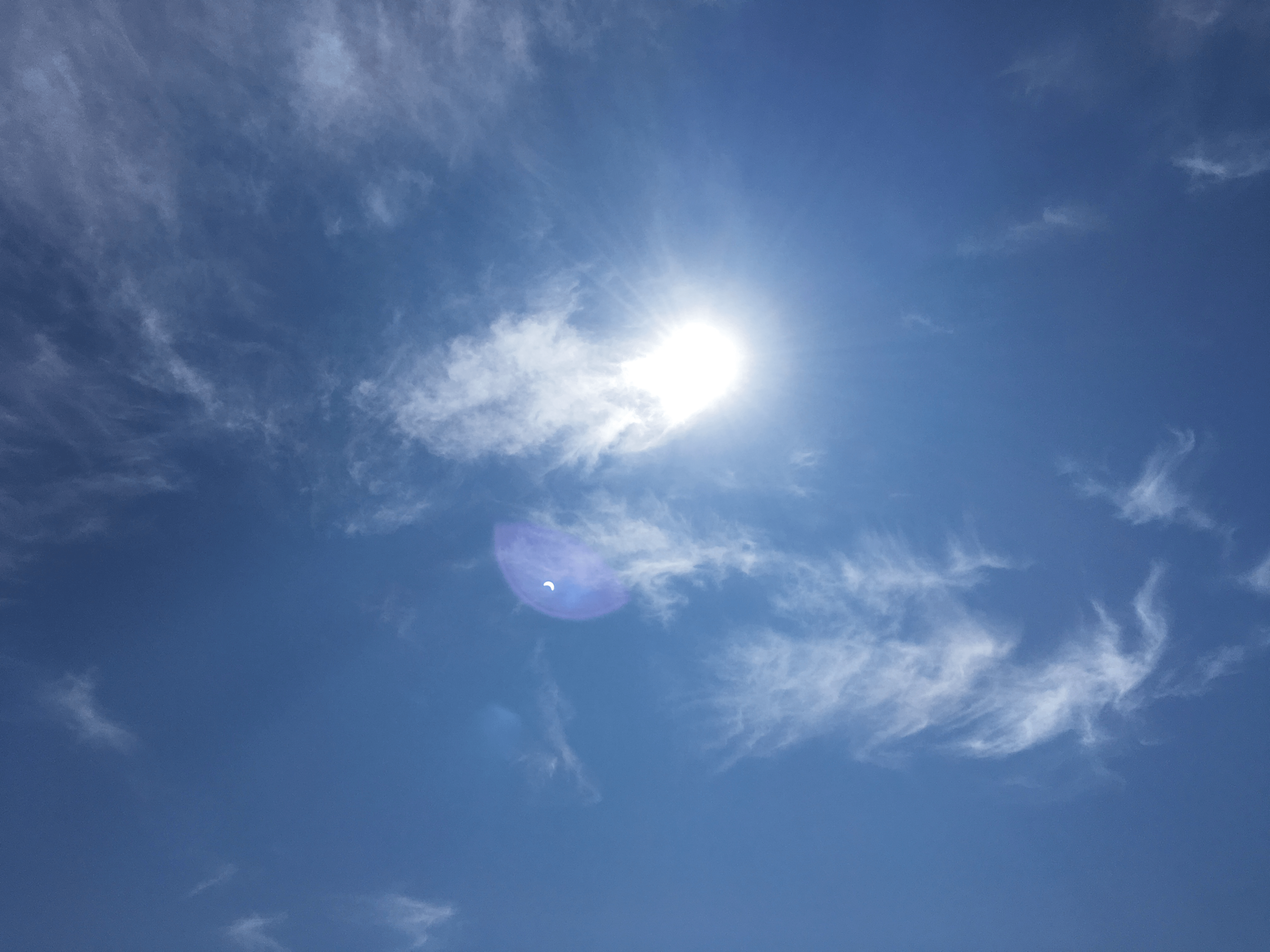 Lense flare shows eclipse