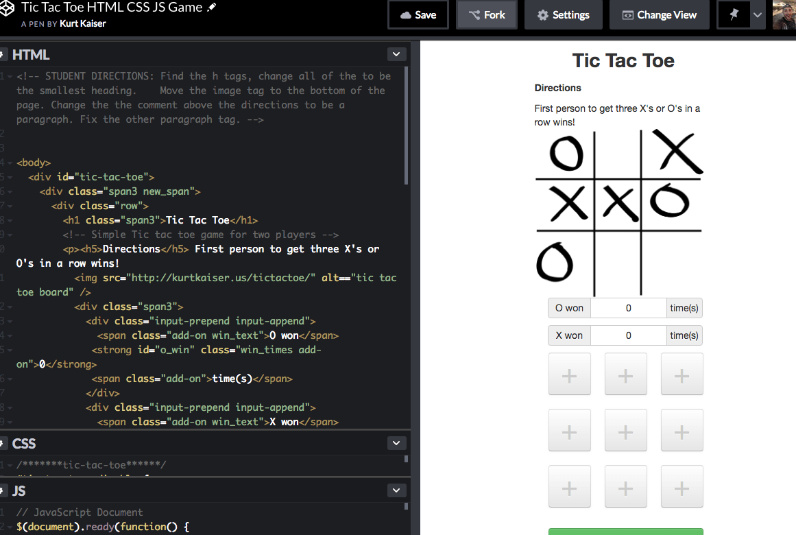 🎮tic tac toe game using html, css, and javascript |... HTML as Easy as Tic Tac Toe | Kurt Kaiser