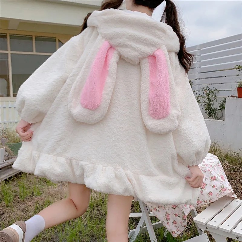 Kawaii Rabbit Ears Hooded Coat  1