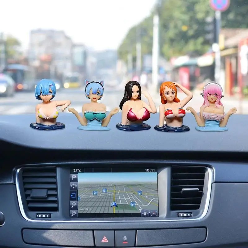 thumbnail image 2 of PVC Car Dashboard Anime Figure – Shaking Girl Statue – Pink – 6.5cm – Cartoon Ornament 2 of 6