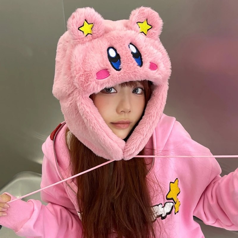 Kawaii Kirby Plush Winter Hat 1