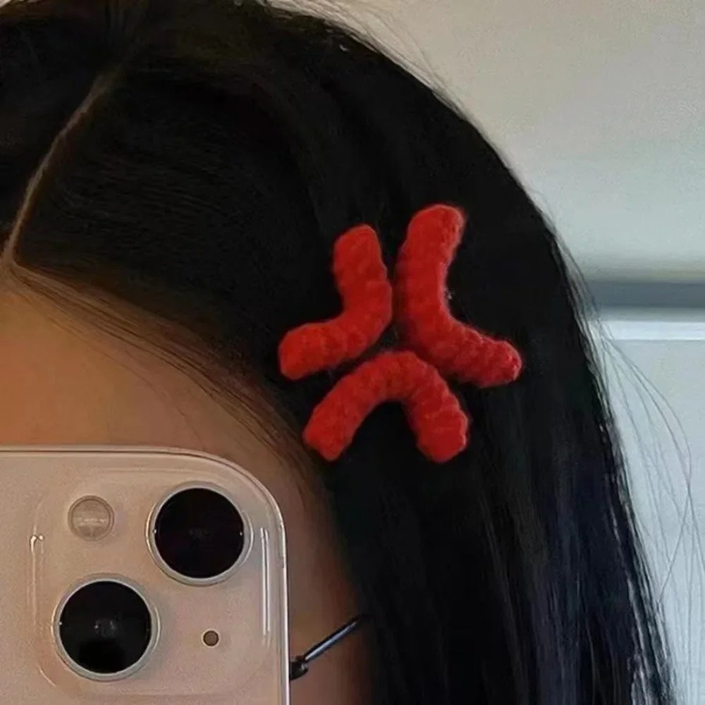 Kawaii Angry Symbol Hair Clip 1