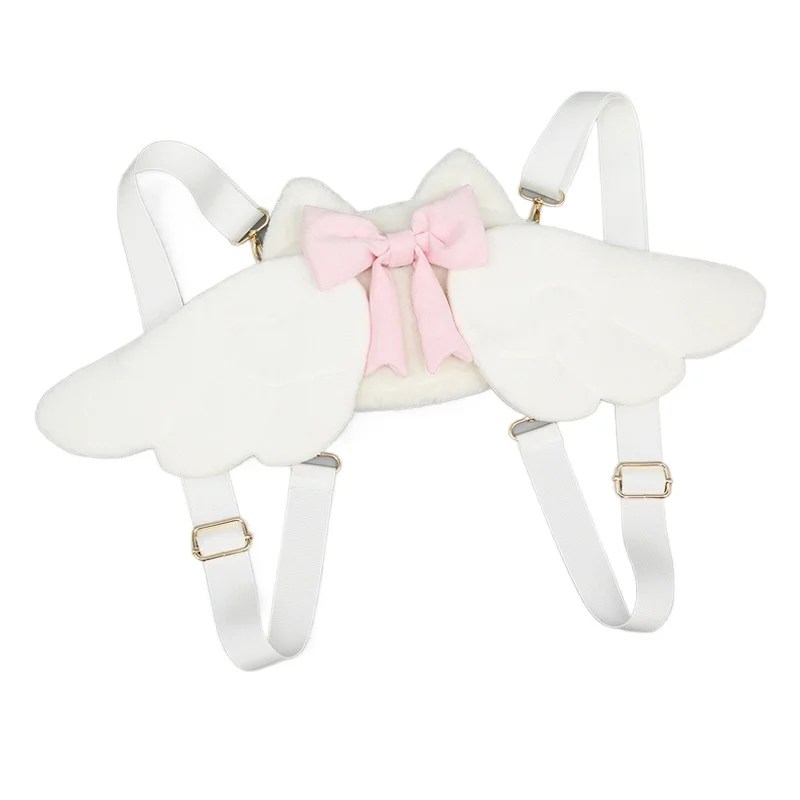 Kawaii Angel Wings Plush Backpack 1