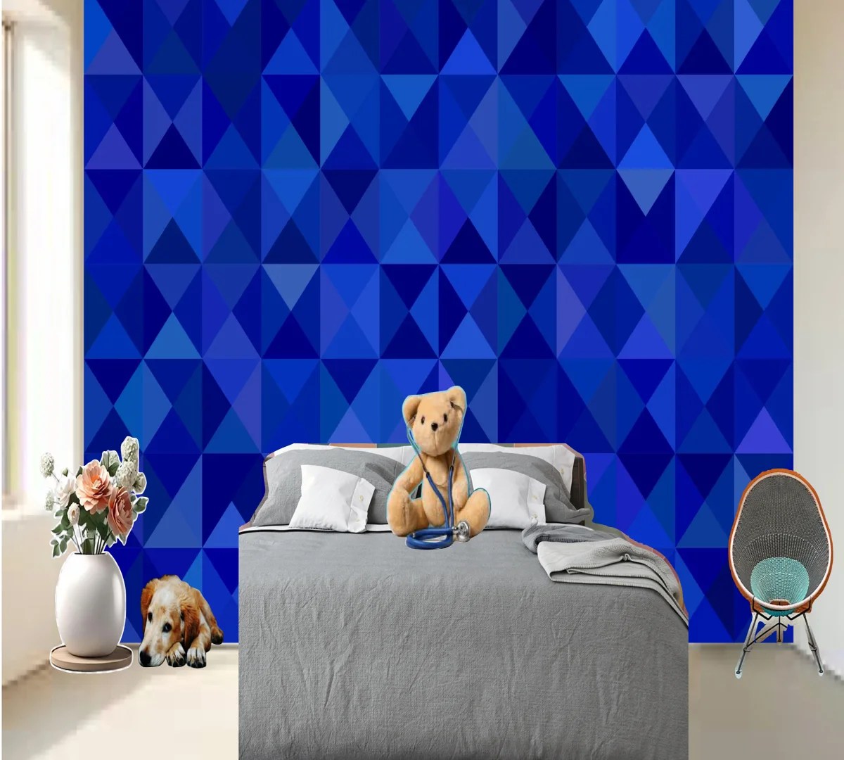 Geometric Abstract Triangle Mosaic Pattern Background Wallpaper