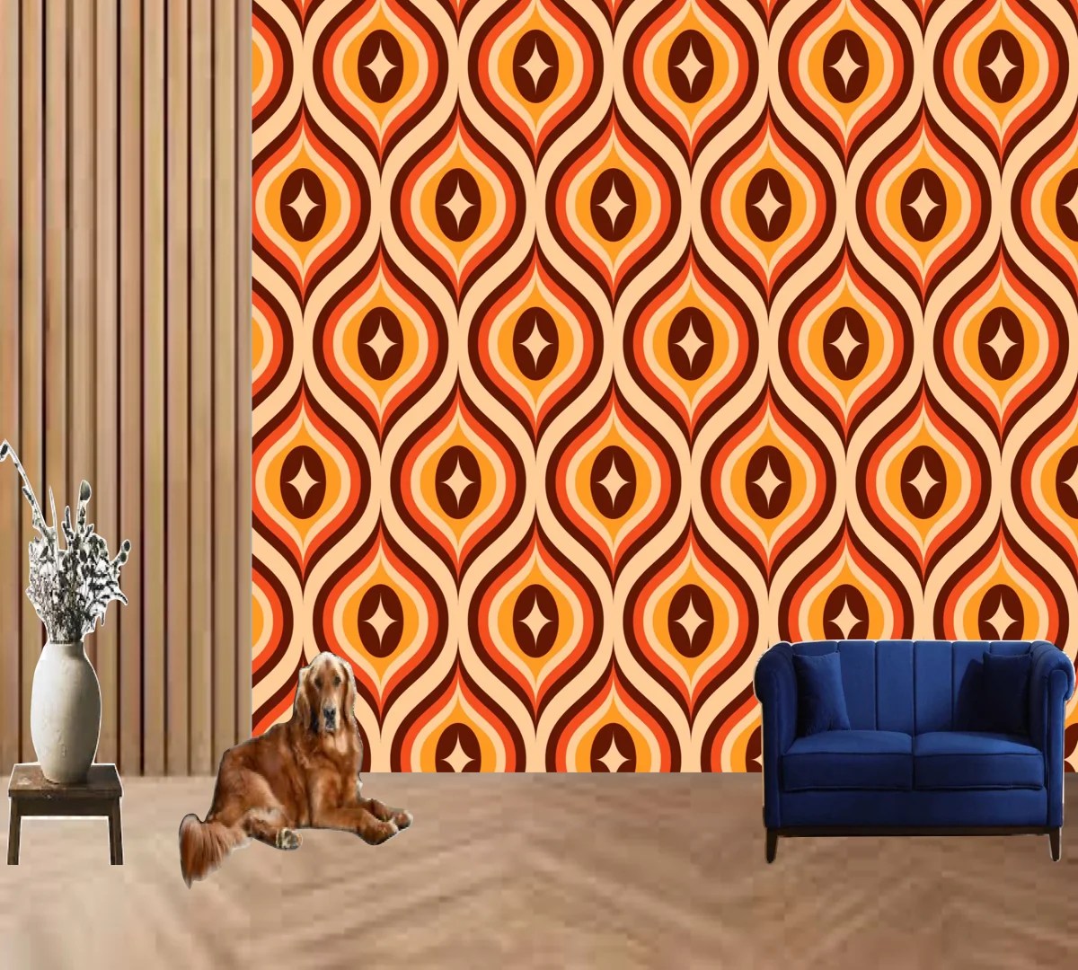 Geometric Groovy Pattern Wallpaper