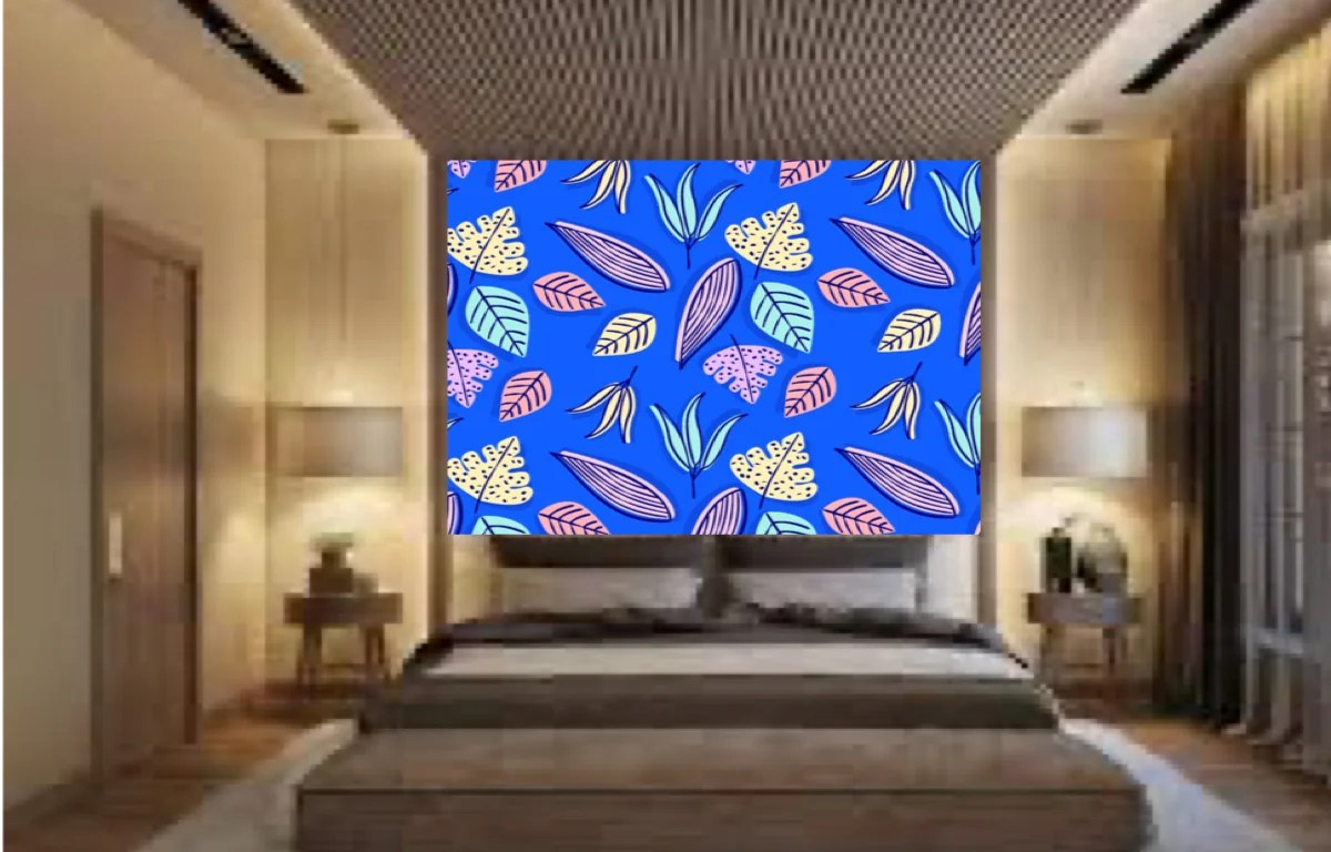 Hand Drawn Abstract Leaves Pattern Wallpaper