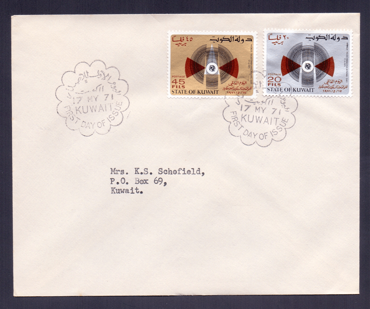 1971, May 17 – First Day Cover of World Telecommunication day