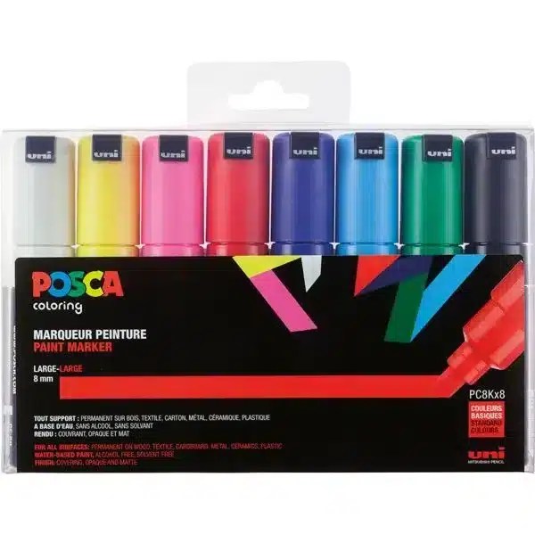 Posca Markers 8 mm PC-8K Set x8 Basic Colors