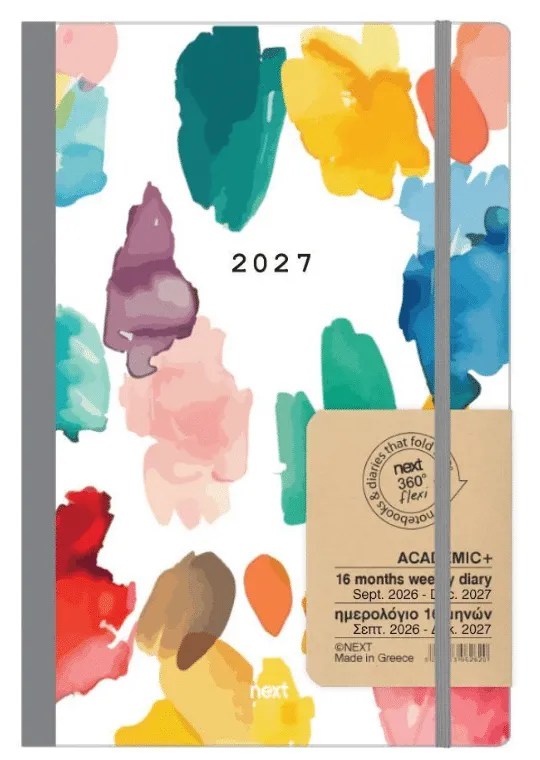 Academic diary weekly 9/2026-12/2027 flexi 14 x 21 cm Watercolor