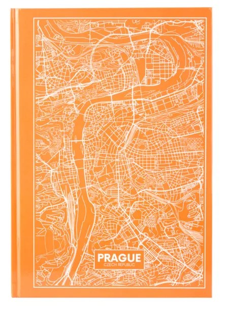Axent Notebook Maps Prague, A4, 96 sheets, squared, peach
