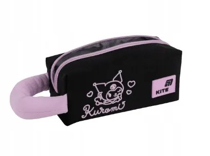 Kuromi pencil case, black, pouch with soft handle