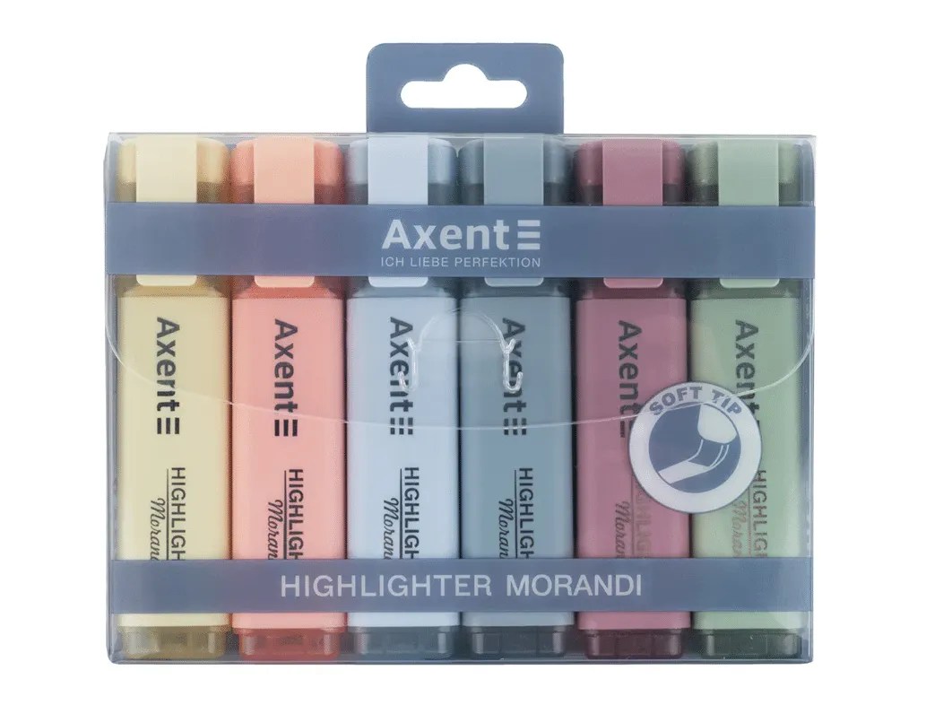 Highlighter 1-5 mm, wedge-shaped marker, set, Morandi