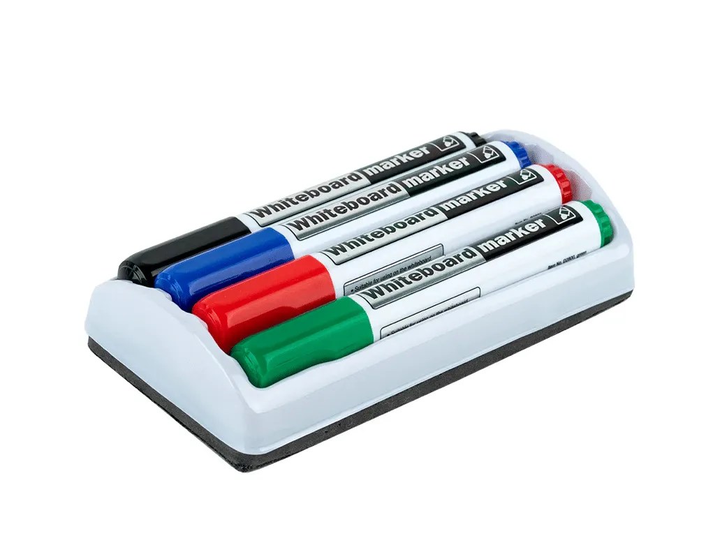 Axent Marker Delta Whiteboard 4 markers and magnetic sponge holder
