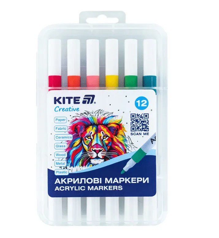 Acrylic markers Creative, 12 colors