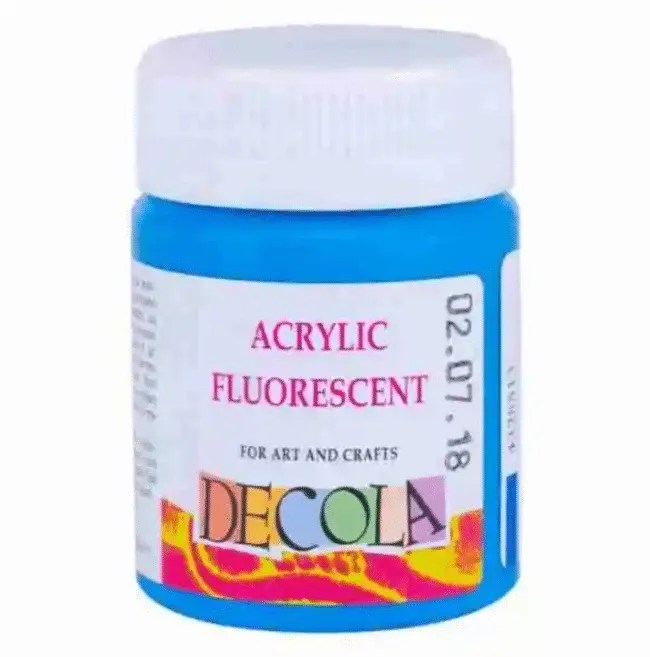 Acrylic paint for textile 50ml jars Neon Azure