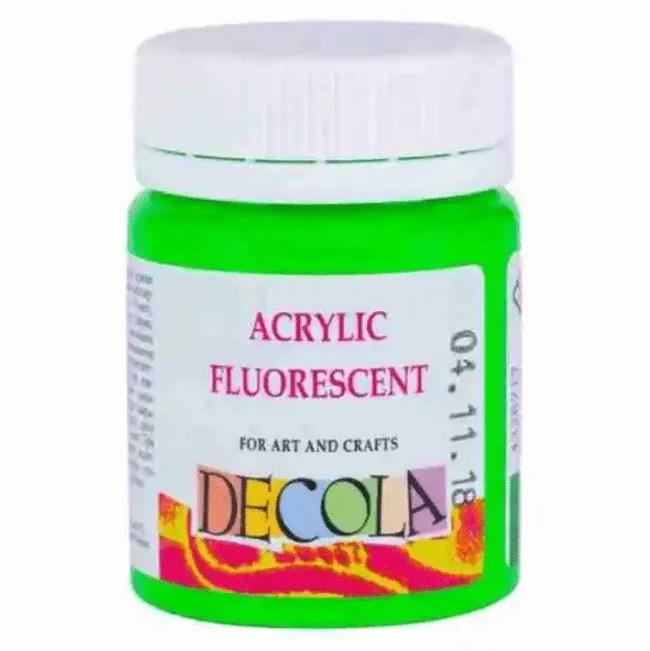 Acrylic paint for textile 50ml jars Neon Green