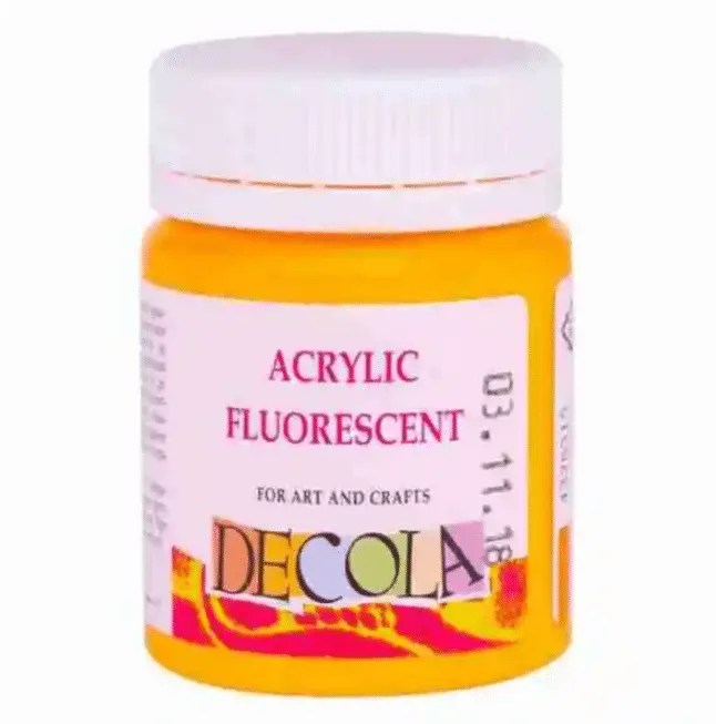 Acrylic paint for textile 50ml jars Neon Orange