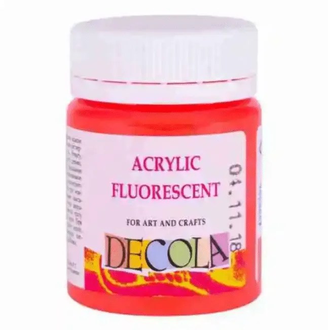 Acrylic paint for textile 50ml jars Neon Red
