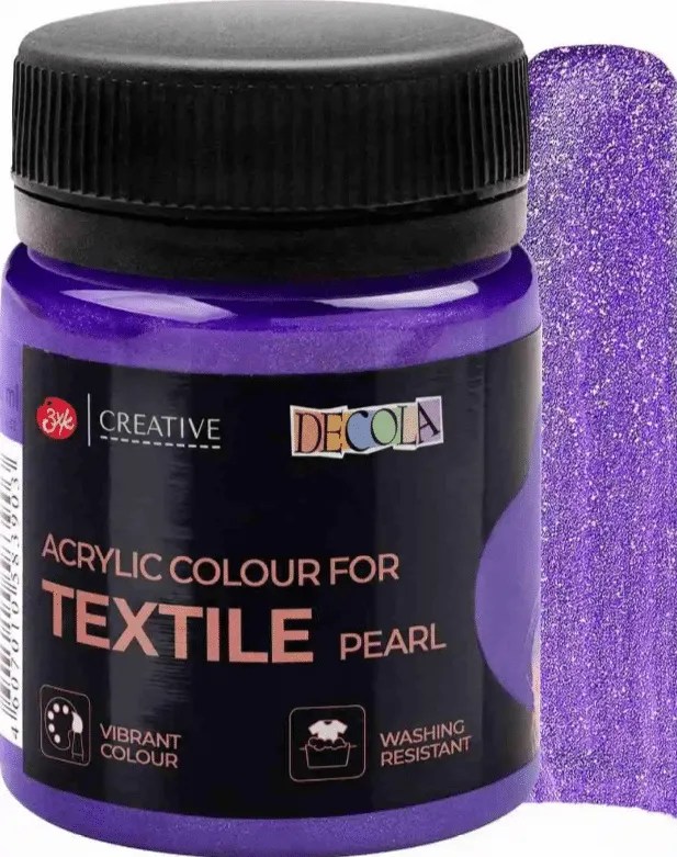 Acrylic paint for textile 50ml jars Pearl Violet