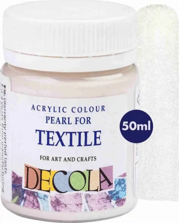 Acrylic paint for textile 50ml jars Pearl White