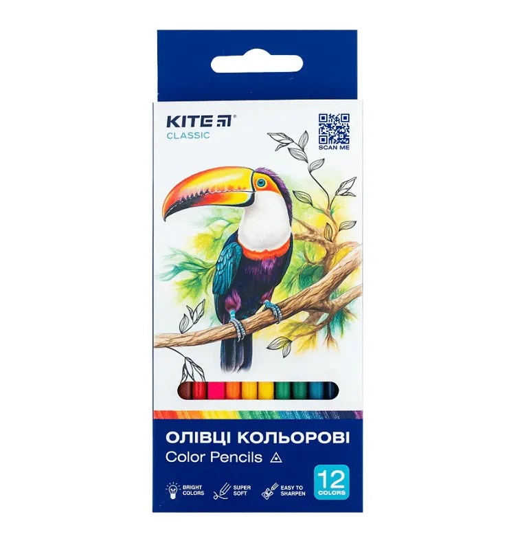 Color pencils triangular Classic, 12 pcs.