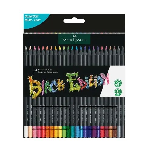 Faber Castell Black Edition Triangular Color Pencils 24 pcs