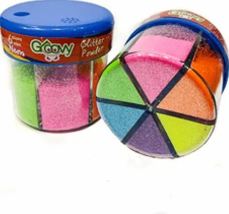 Groovy Dust Glitter Multicolored in Salt Shaker 60gr Set of 6pcs Neon Colors