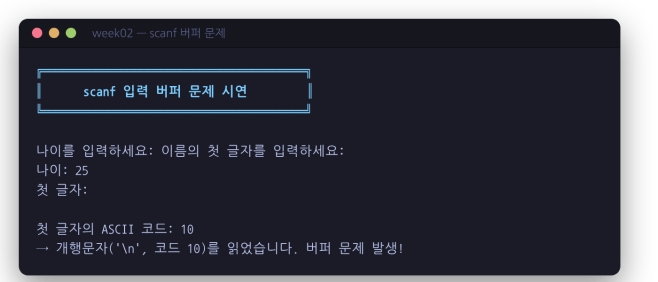 scanf 버퍼 문제