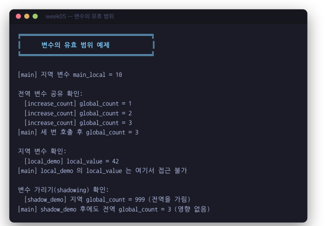 변수의 유효 범위