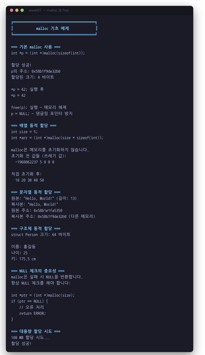 malloc 과 free
