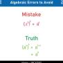 Mathematics Errors Problems And Solutions. Algebra Errors To Avoid In ...