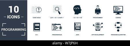 Programmer Icon Set Contain Filled Flat Development Plan Programming - Download Classic Dark Wallpaper | High Resolution