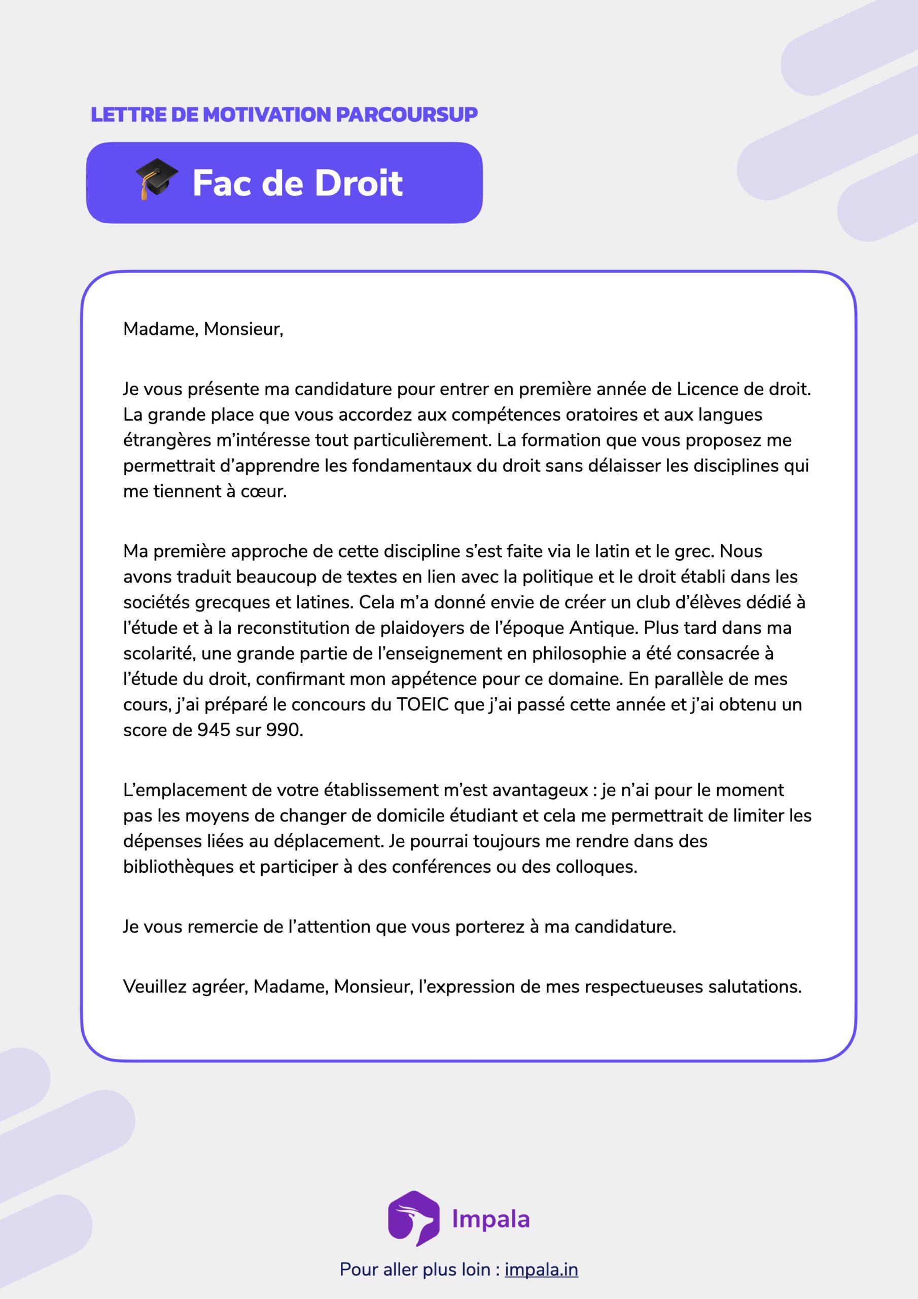 Lettre Motivation Licence Droit Lettre Motivation Licence Droit