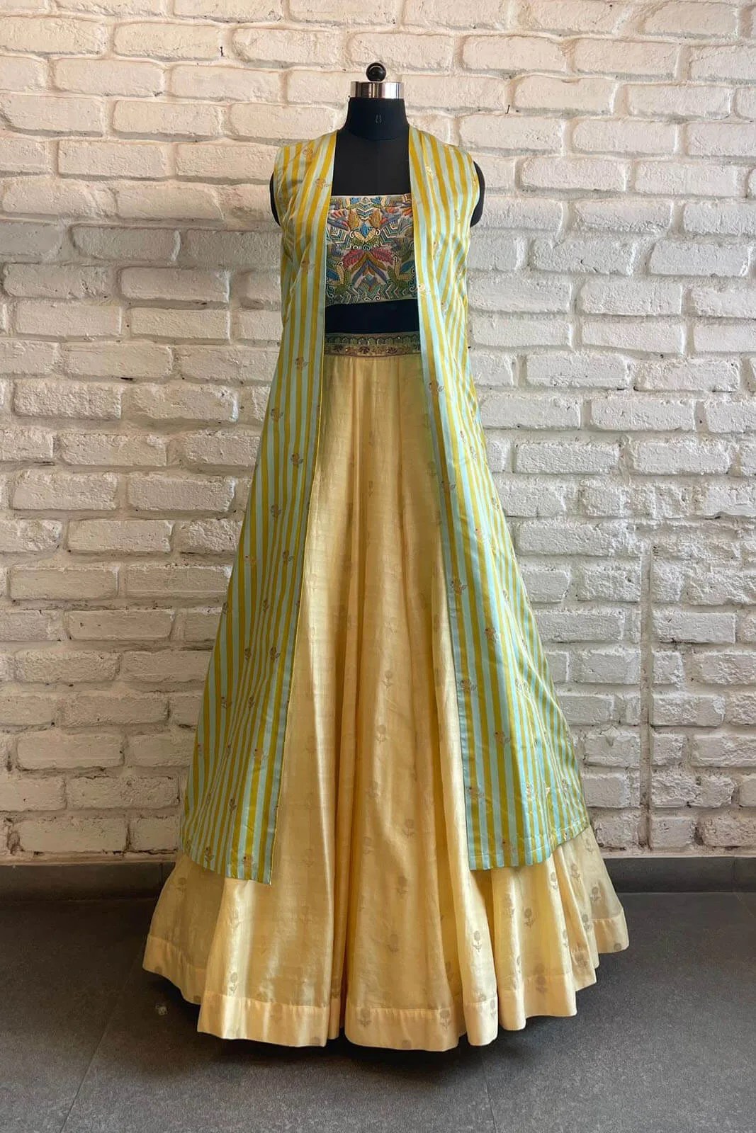 Yellow Skirt Cape Set
