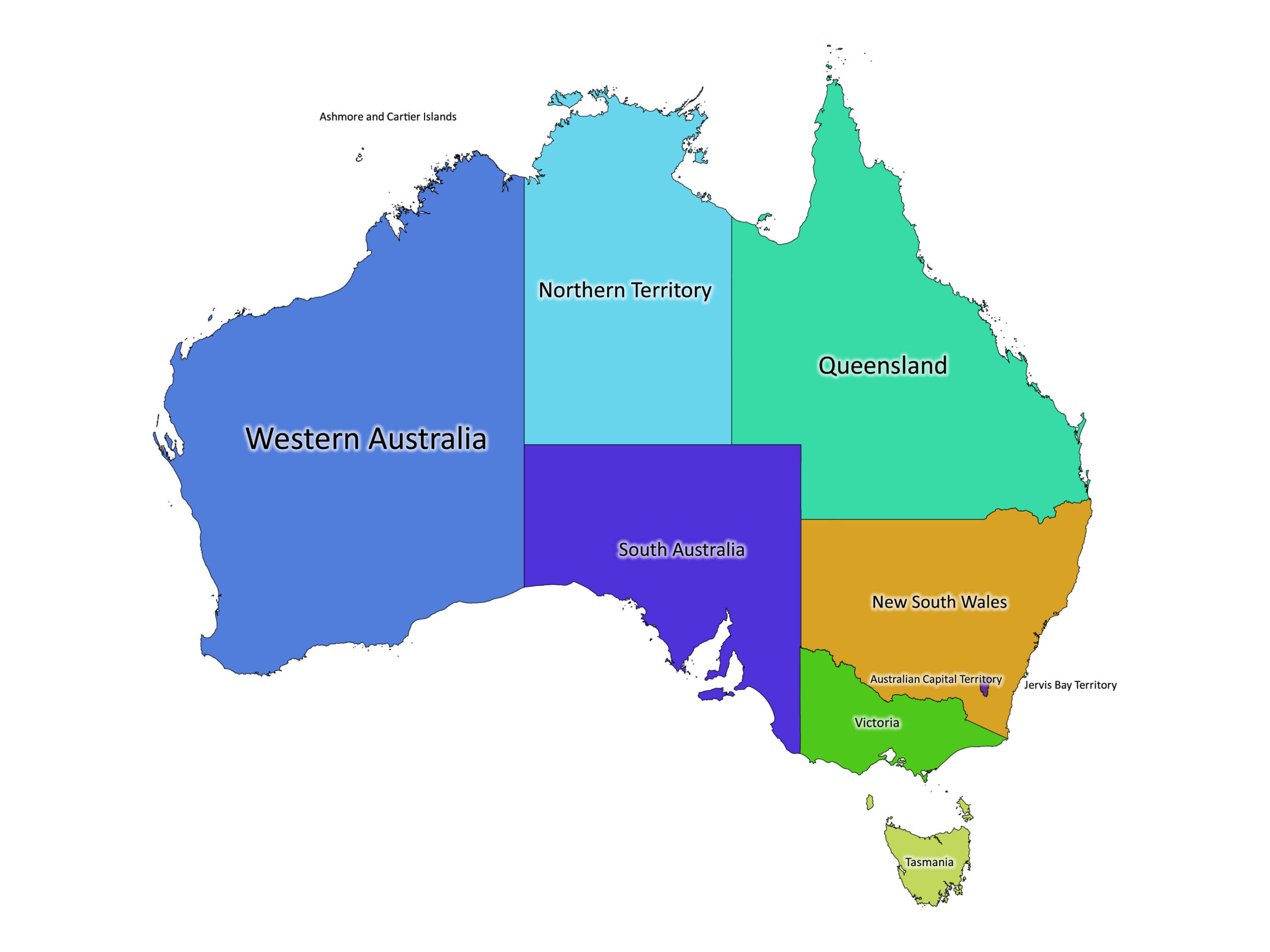 Australia Labeled Map Labeled Maps Australia Labeled Map Colored Scaled 