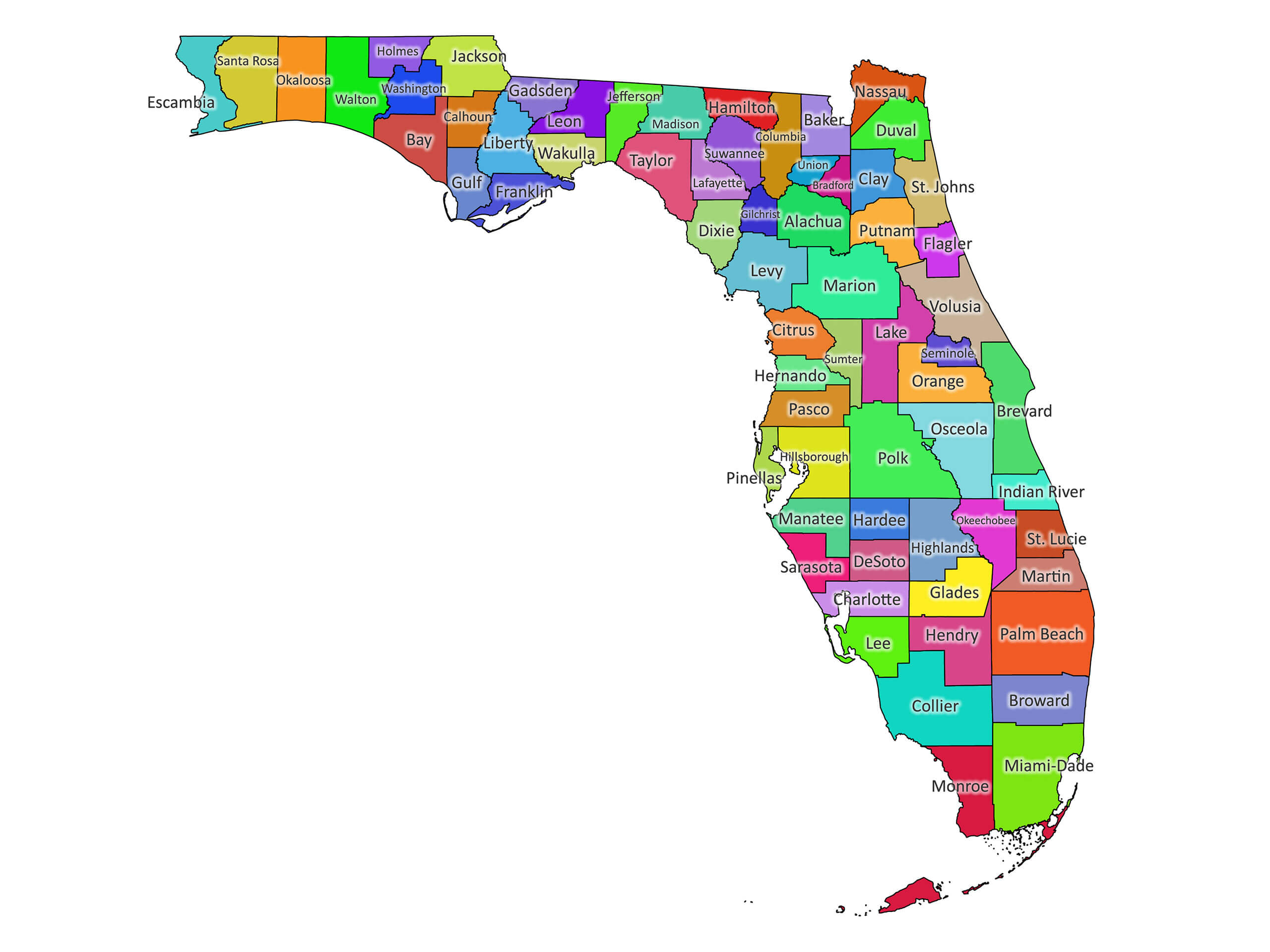 Florida Labeled Map Labeled Maps Florida Labeled Map Colored 11 