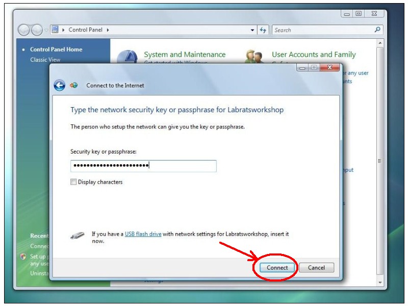 Connect Network Security Key