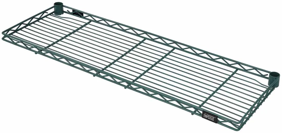 Green epoxy coated wire shelf