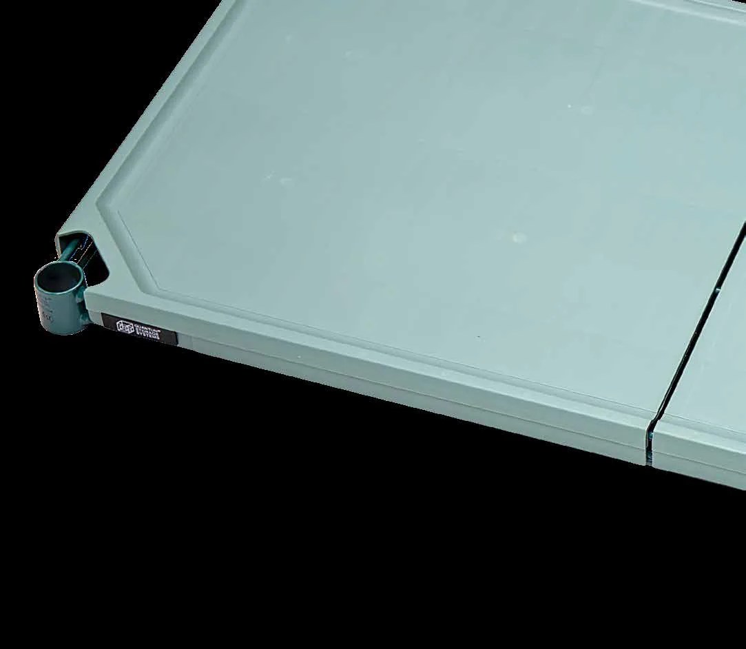 Green epoxy coated solid shelf