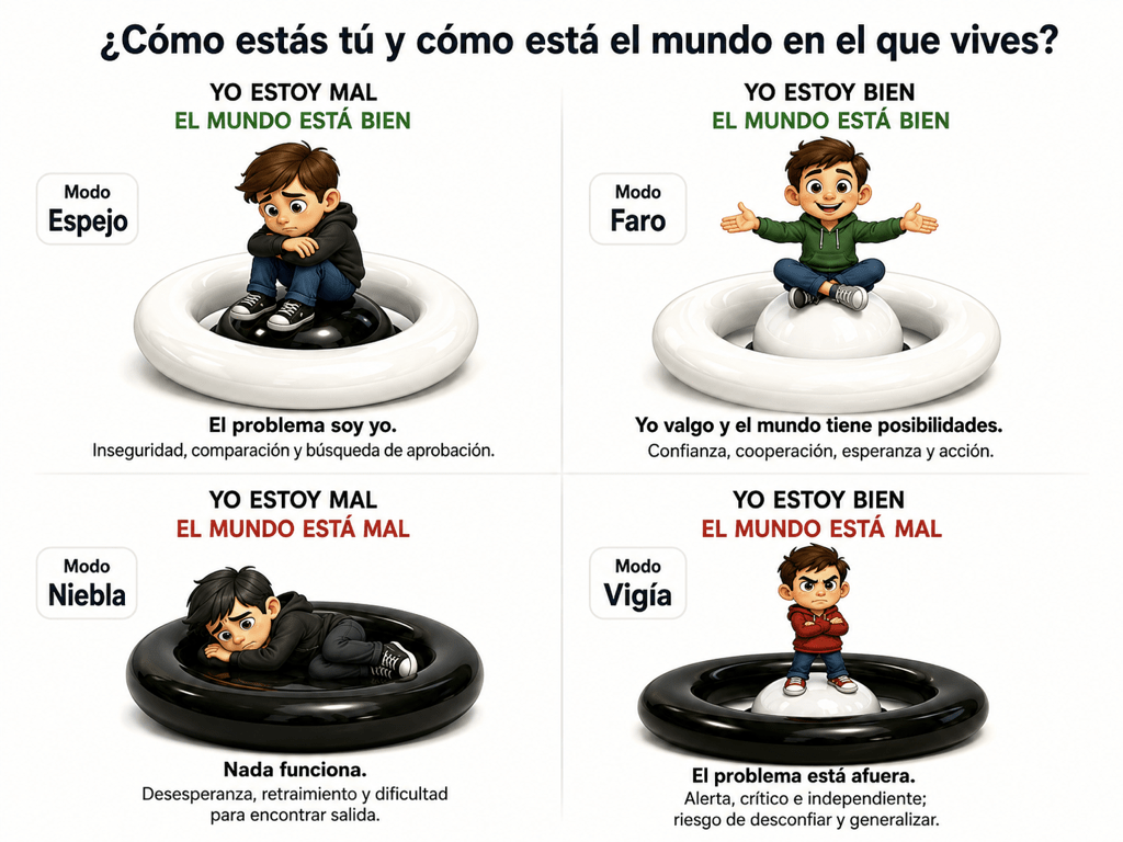 El Yo y el Mundo: cuatro posiciones existenciales ante la realidad