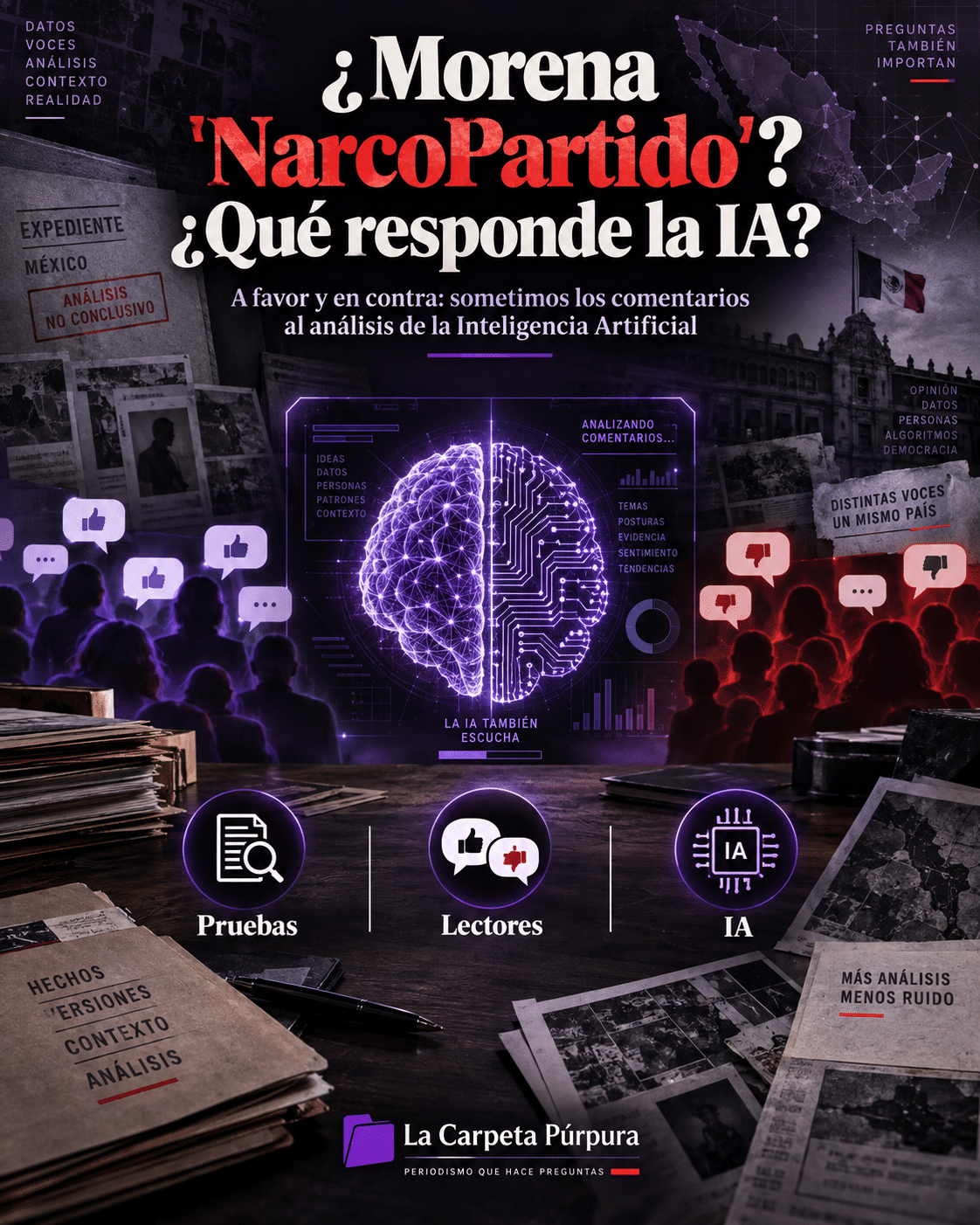Ante quienes se manifiestan a favor y en contra de llamar a Morena “NarcoPartido”, ¿qué responde la Inteligencia Artificial? Sometimos a análisis todos sus comentarios y ésta es la respuesta
