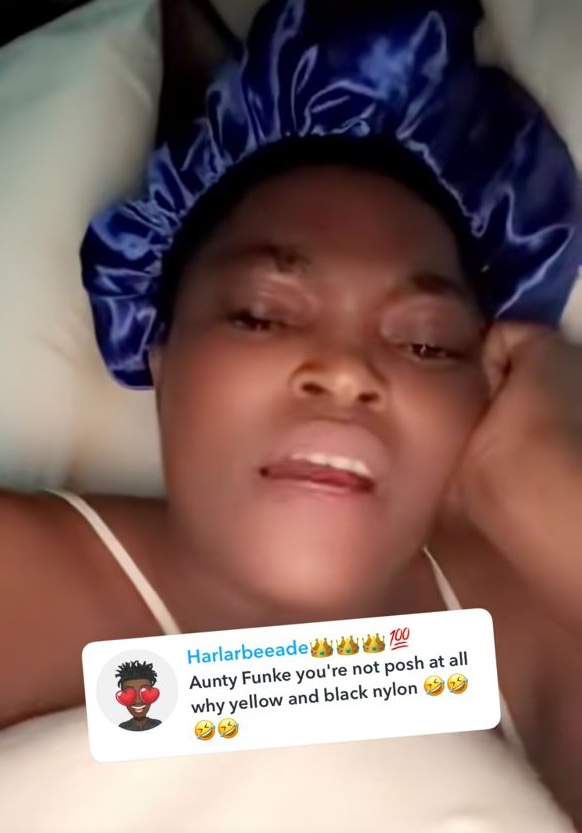 Funke Akindele replies troll who questioned her use of nylon bag