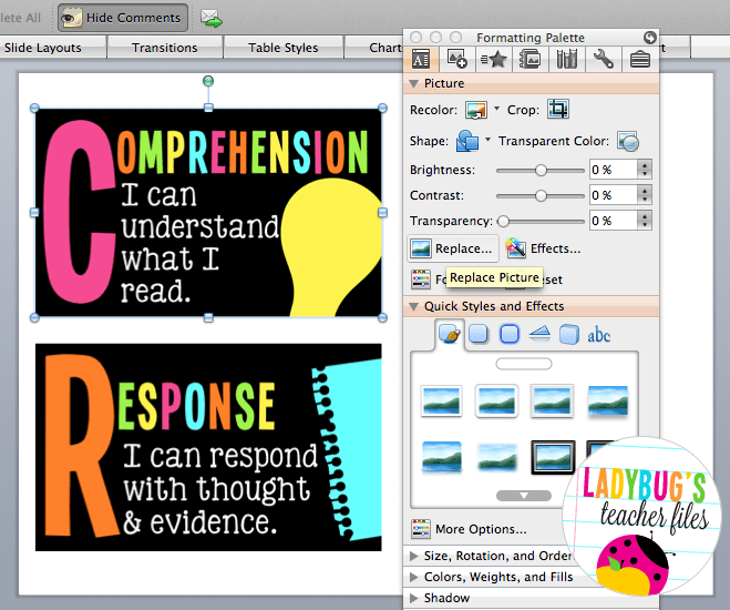 Insert And Line Up Images In Powerpoint Ladybug s Teacher Files
