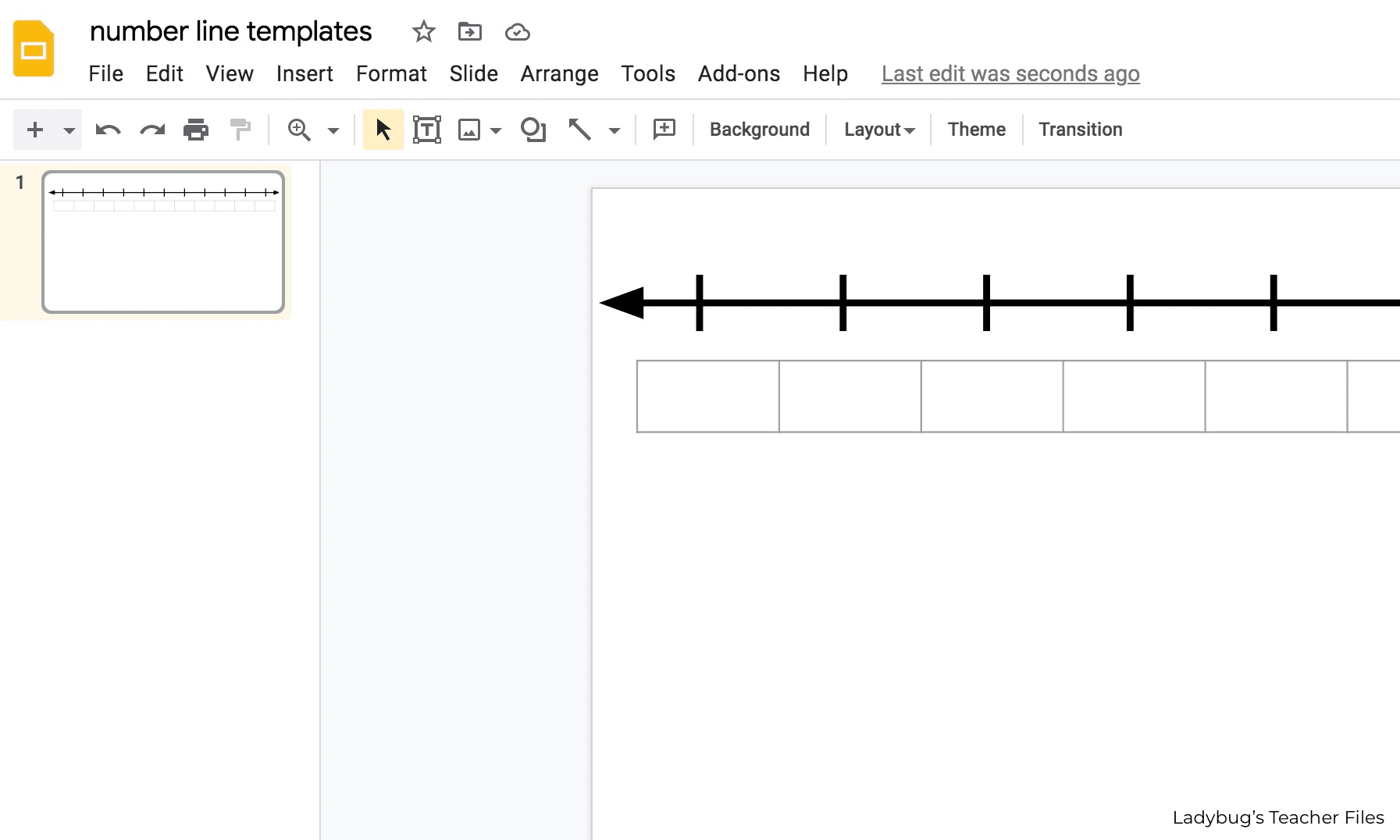 making number lines with tables in google slides ladybugs teacher files